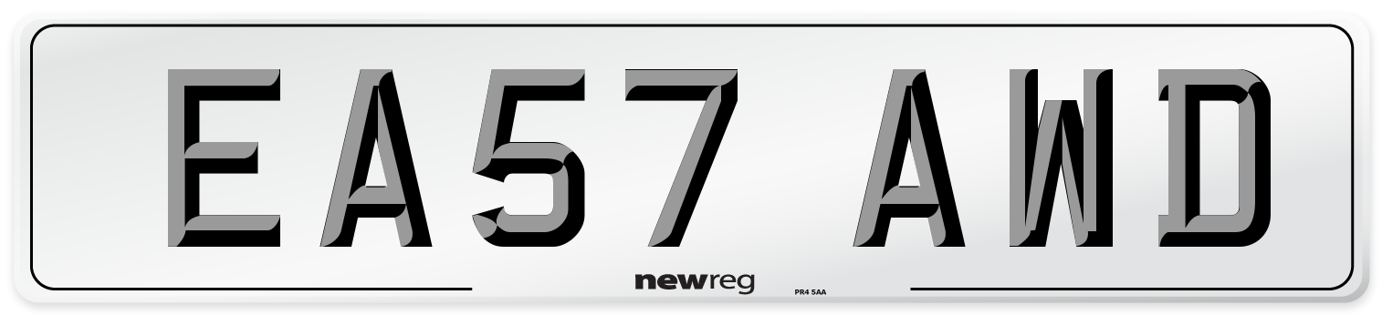 EA57 AWD Number Plate from New Reg